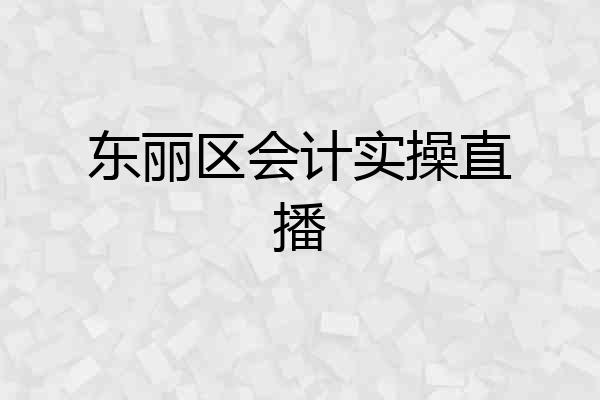 东丽区会计实操直播