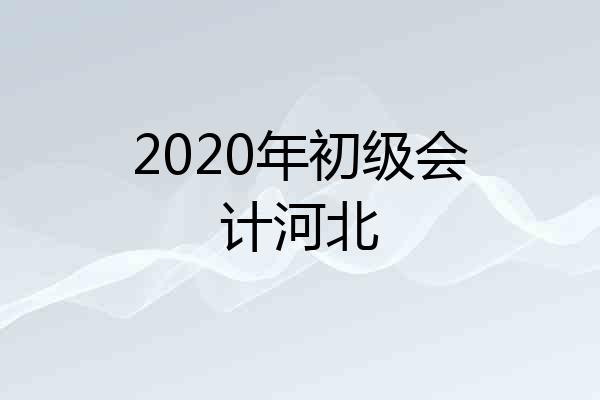 2020年初级会计河北