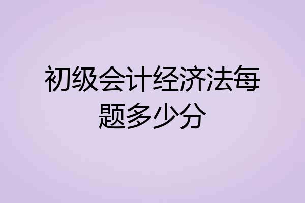 初级会计经济法每题多少分