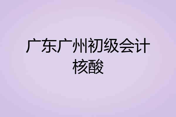 广东广州初级会计核酸