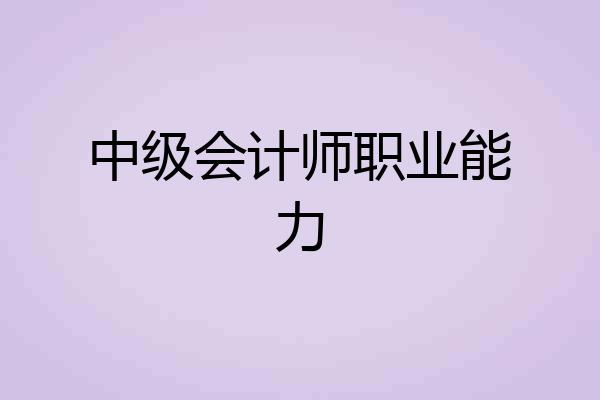 中级会计师职业能力