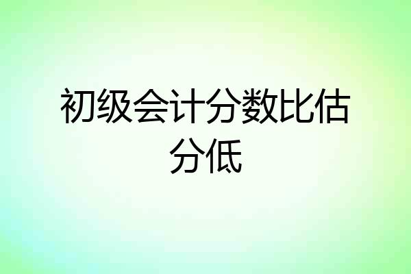 初级会计分数比估分低