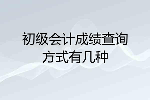 初级会计成绩查询方式有几种