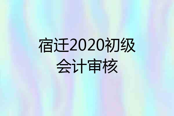 宿迁2020初级会计审核