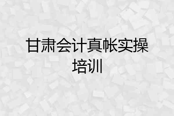 甘肃会计真帐实操培训