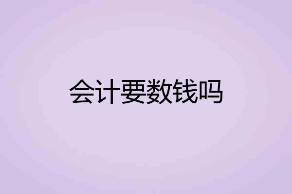 会计要数钱吗