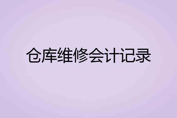 仓库维修会计记录