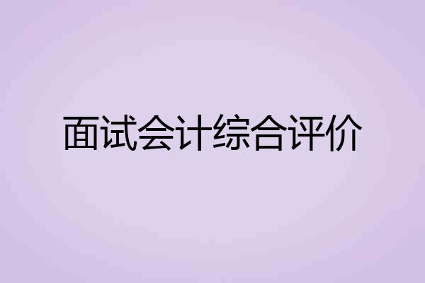 面试会计综合评价
