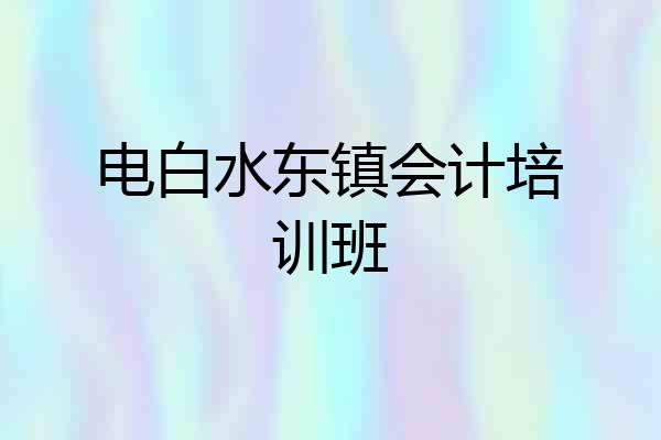 电白水东镇会计培训班
