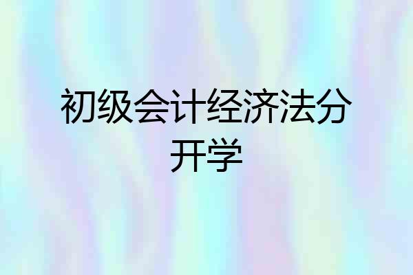 初级会计经济法分开学