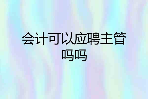 会计可以应聘主管吗吗