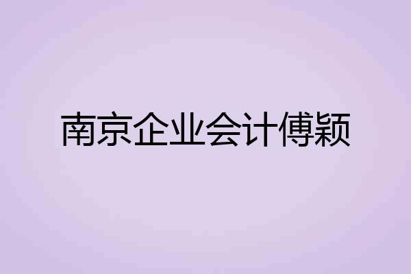 南京企业会计傅颖
