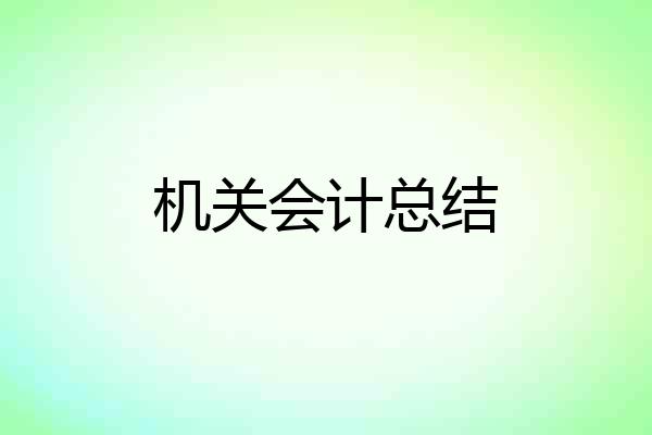 机关会计总结