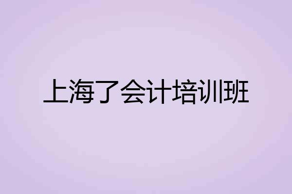 上海了会计培训班