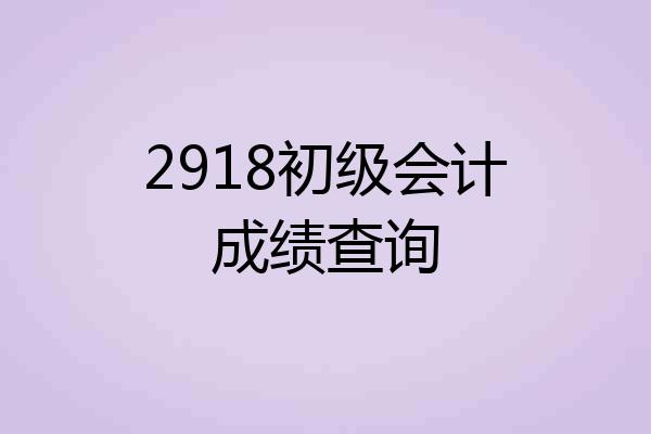 2918初级会计成绩查询