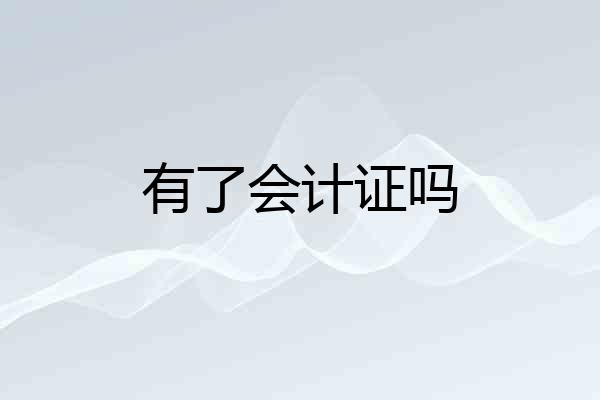 有了会计证吗