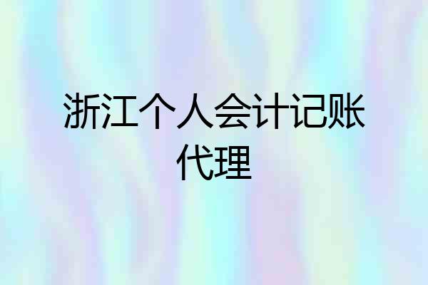 浙江个人会计记账代理