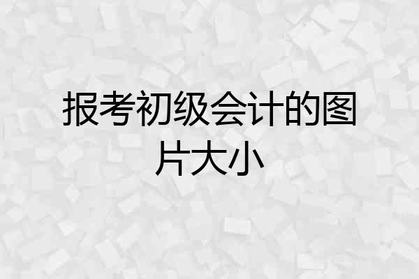 报考初级会计的图片大小
