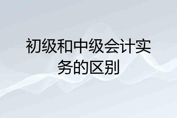 初级和中级会计实务的区别