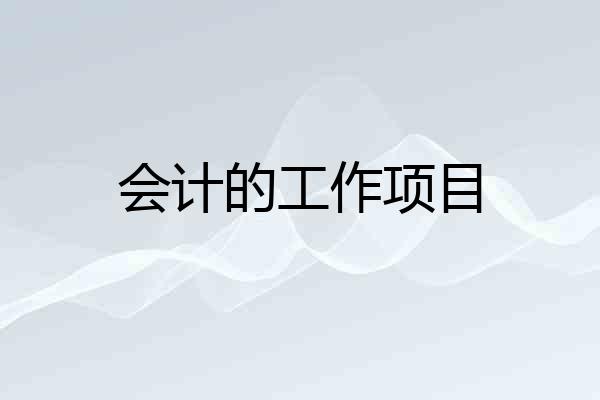 会计的工作项目