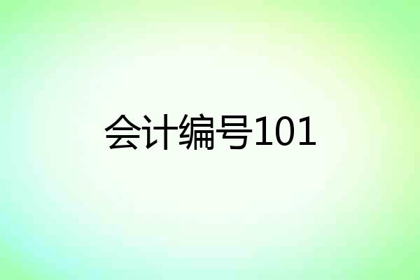 会计编号101