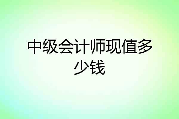 中级会计师现值多少钱