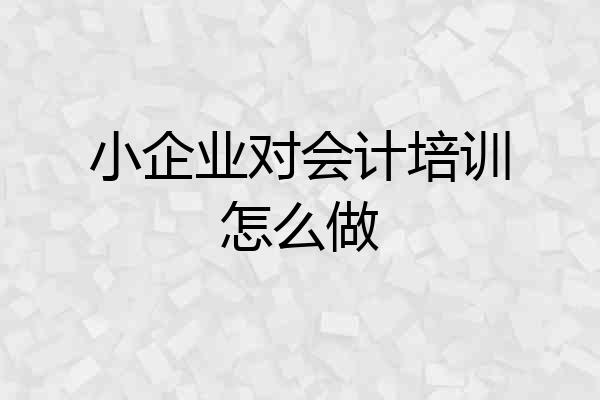 小企业对会计培训怎么做