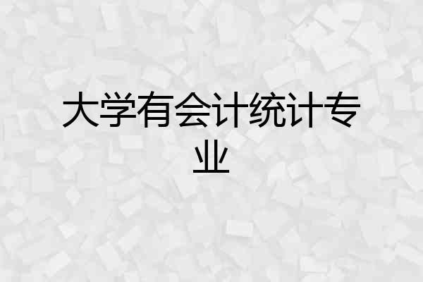 大学有会计统计专业
