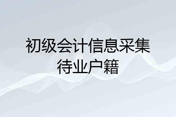 初级会计信息采集待业户籍