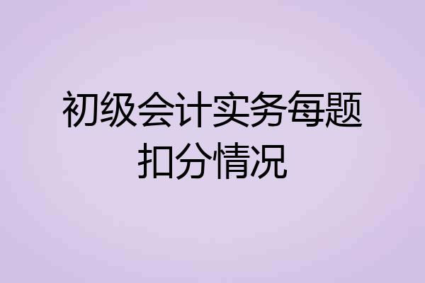 初级会计实务每题扣分情况