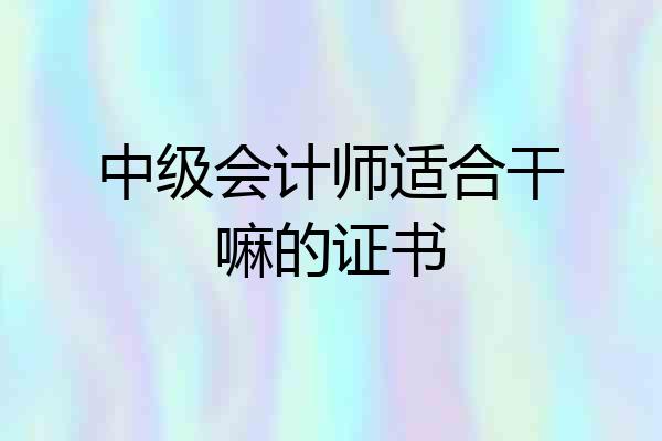 中级会计师适合干嘛的证书
