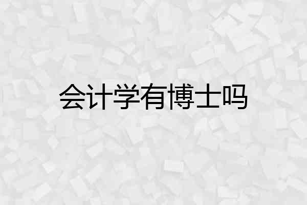 会计学有博士吗