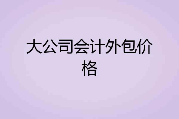 大公司会计外包价格