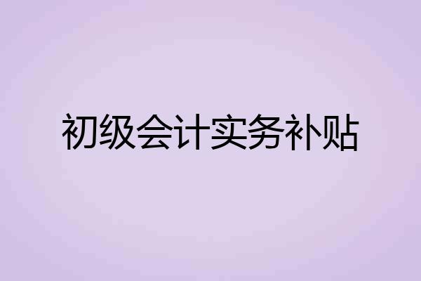 初级会计实务补贴