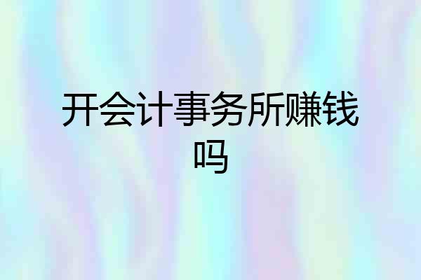 开会计事务所赚钱吗