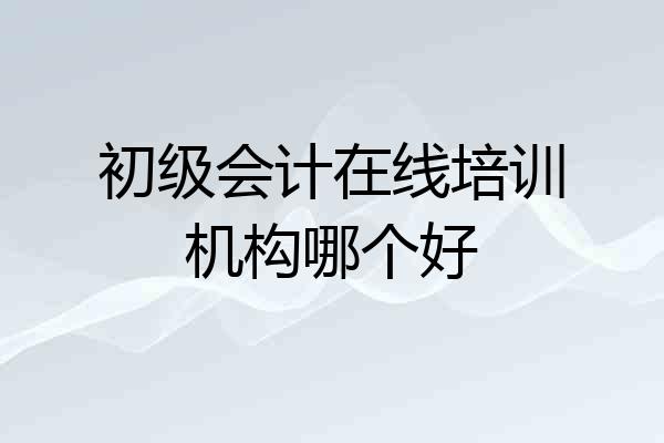 初级会计在线培训机构哪个好