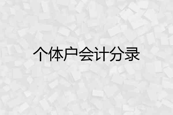 个体户会计分录
