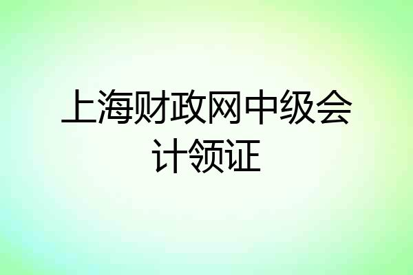 上海财政网中级会计领证