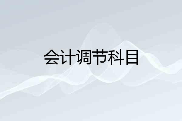 会计调节科目