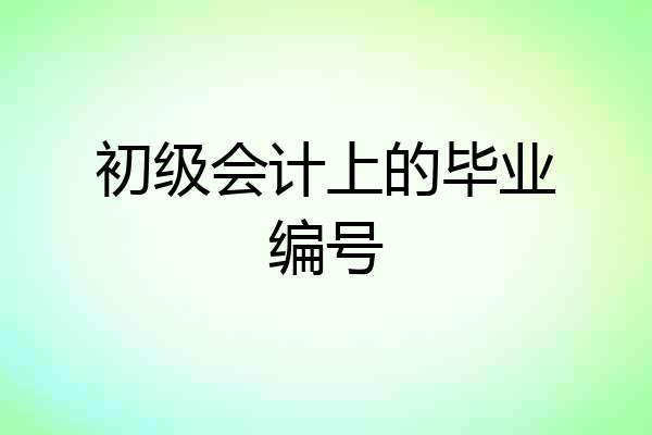 初级会计上的毕业编号