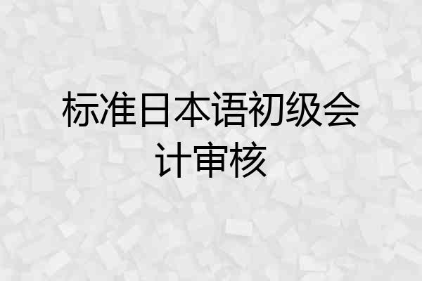 标准日本语初级会计审核