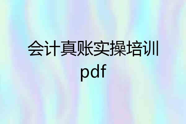会计真账实操培训pdf