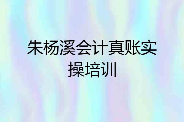 朱杨溪会计真账实操培训