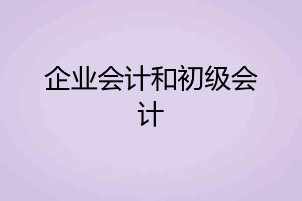 企业会计和初级会计