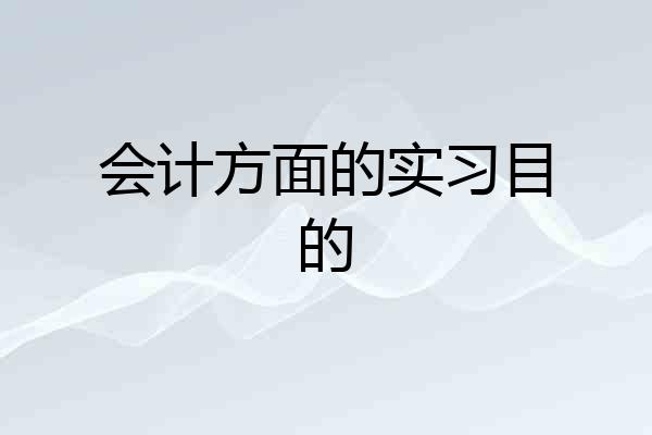 会计方面的实习目的