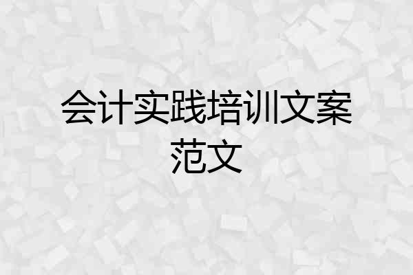 会计实践培训文案范文