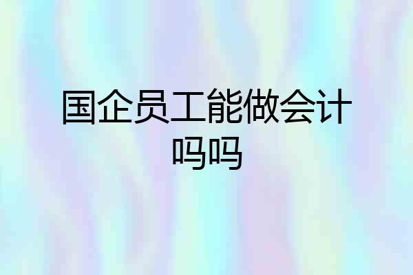 国企员工能做会计吗吗