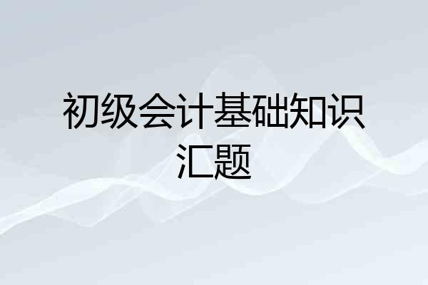 初级会计基础知识汇题