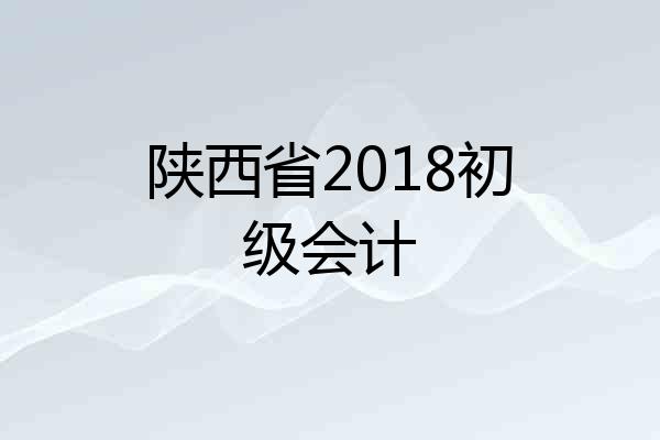 陕西省2018初级会计