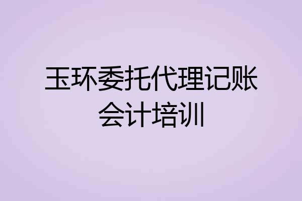 玉环委托代理记账会计培训